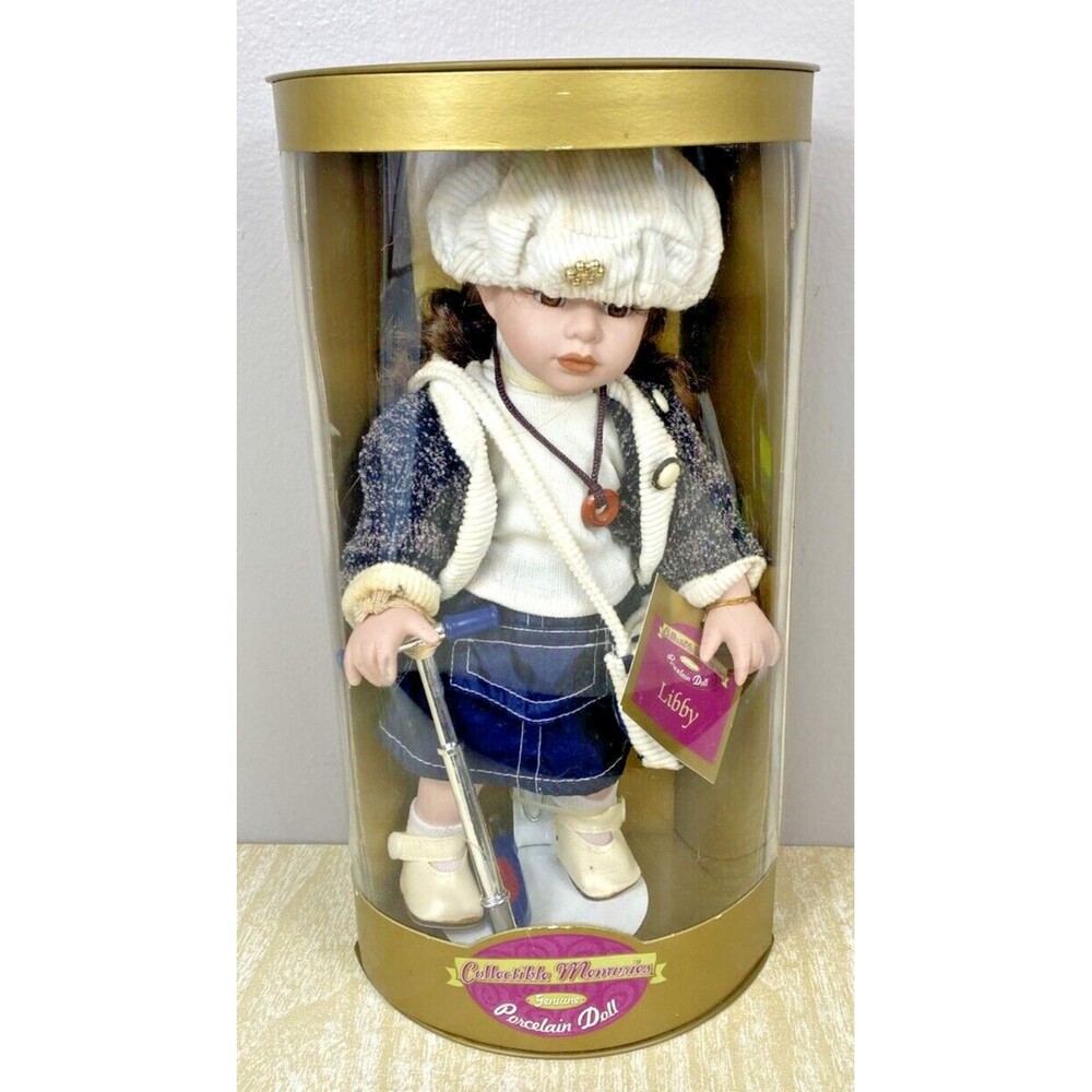 Vintage Libby Collectible Memories Porcelain Doll New in Box Winter Outfit